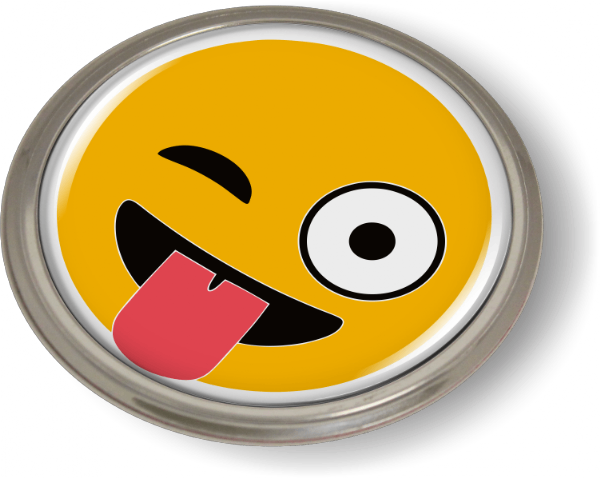 Smiley Face 3D Domed Emblem